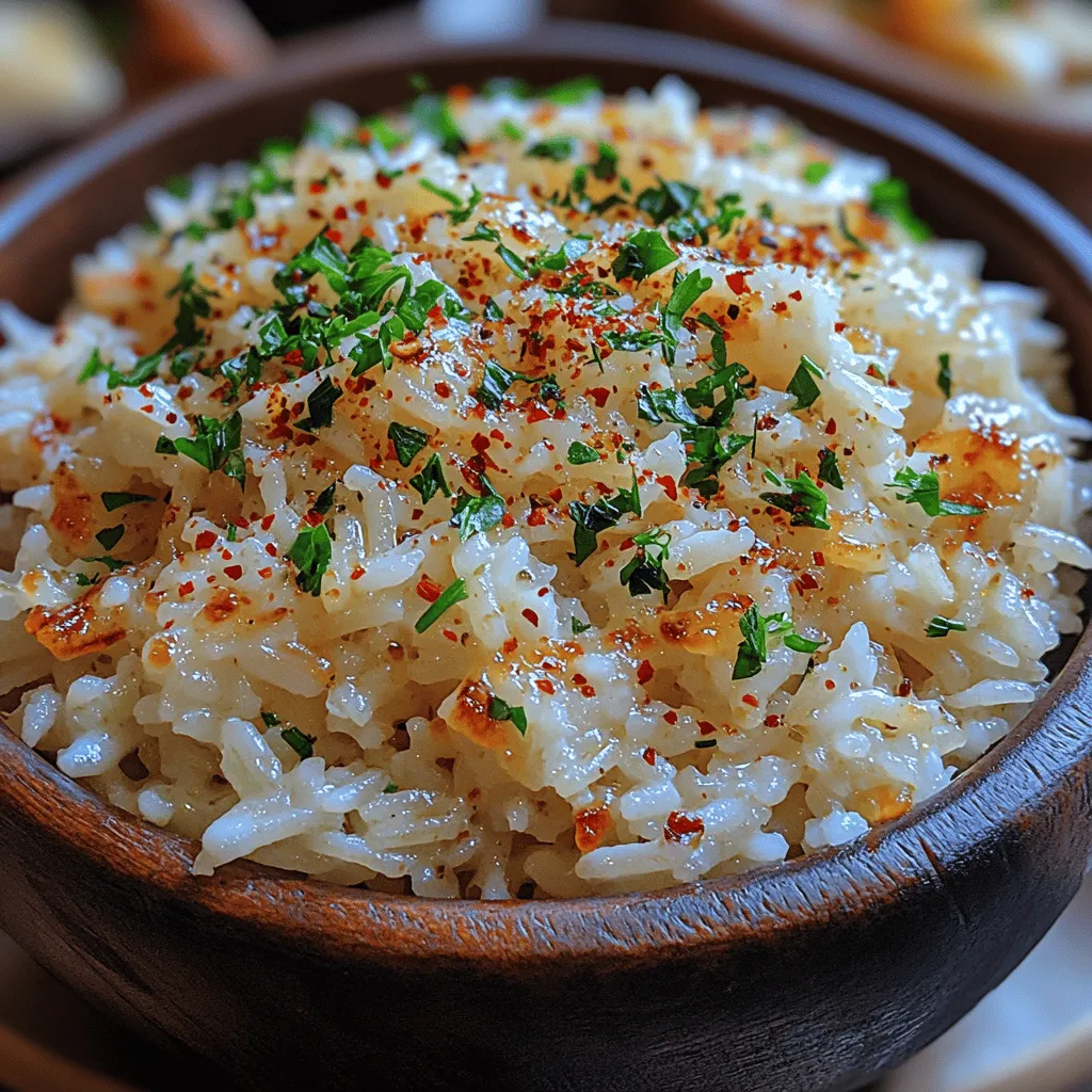 Garlic Parmesan Rice is a delightful dish that has gained popularity for its rich, savory flavor and versatility in various culinary settings. This dish is a perfect example of how simple ingredients can come together to create something extraordinary. Rice is a staple in cuisines around the globe, revered for its ability to absorb flavors and complement a wide array of dishes. Whether you're serving it alongside grilled chicken, vegetables, or seafood, Garlic Parmesan Rice adds a touch of elegance and indulgence to any meal.