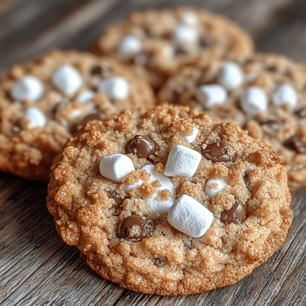 S'mores Chocolate Chip Cookies bring the vibrant flavors of a classic campfire treat right into your home kitchen. Imagine biting into a warm, gooey cookie that perfectly encapsulates the essence of summer nights spent around a crackling fire, roasting marshmallows, and sharing stories with friends and family. These cookies are more than just a sweet indulgence; they evoke cherished memories of childhood adventures and the simple joys of outdoor gatherings. By combining the beloved chocolate chip cookie with the delightful components of s'mores—graham crackers, chocolate, and marshmallows—this recipe elevates a traditional favorite into a treat that is both nostalgic and innovative.