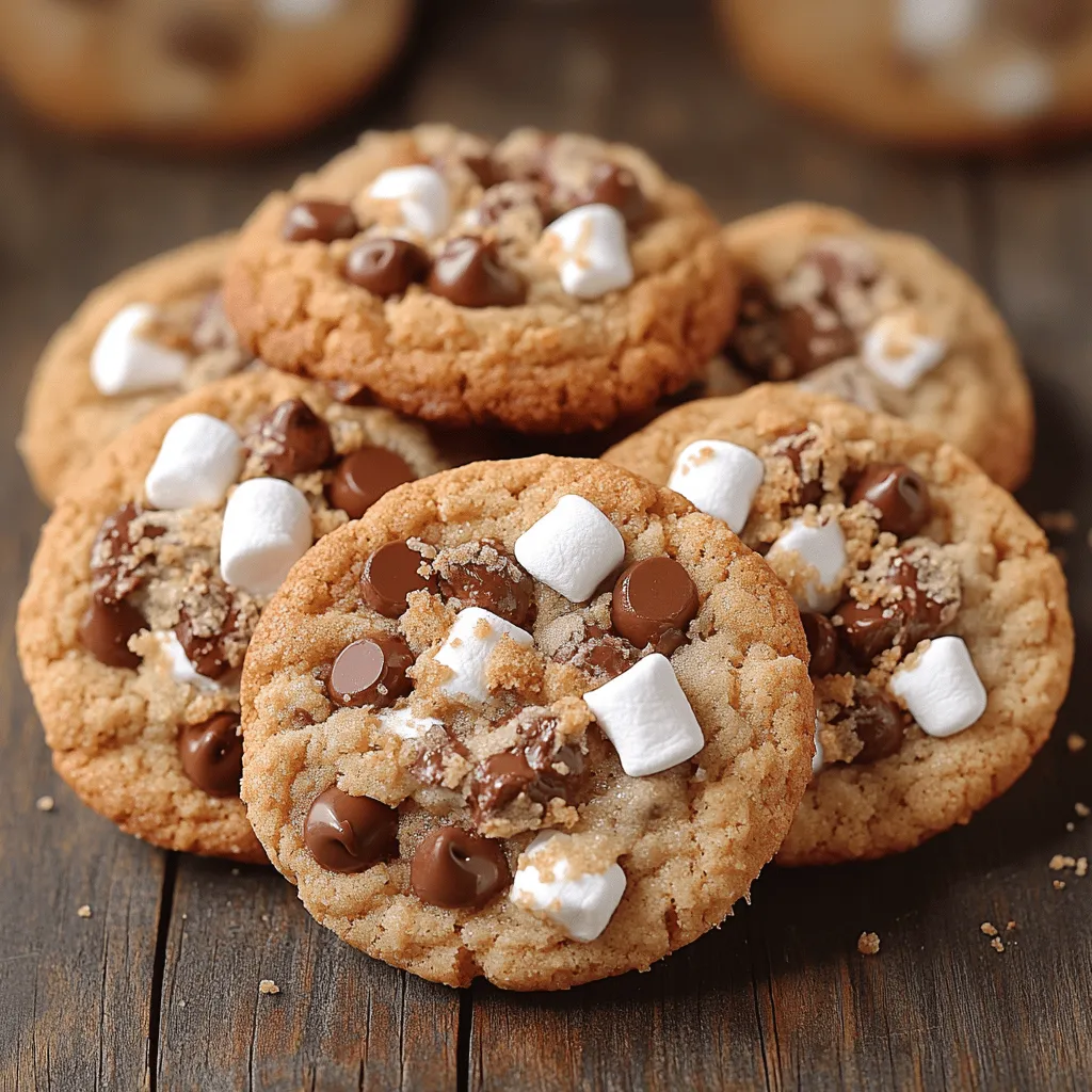 S'mores Chocolate Chip Cookies bring the vibrant flavors of a classic campfire treat right into your home kitchen. Imagine biting into a warm, gooey cookie that perfectly encapsulates the essence of summer nights spent around a crackling fire, roasting marshmallows, and sharing stories with friends and family. These cookies are more than just a sweet indulgence; they evoke cherished memories of childhood adventures and the simple joys of outdoor gatherings. By combining the beloved chocolate chip cookie with the delightful components of s'mores—graham crackers, chocolate, and marshmallows—this recipe elevates a traditional favorite into a treat that is both nostalgic and innovative.
