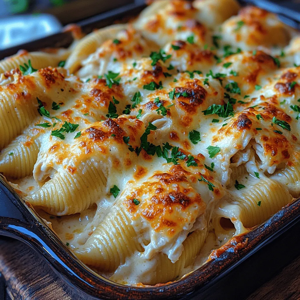 If you’re searching for a dish that embodies comfort food at its finest, look no further than Creamy Chicken Alfredo Stuffed Shells. This delightful meal features large pasta shells stuffed with a luscious filling of tender chicken and creamy cheeses, all enveloped in a rich Alfredo sauce. It’s a dish that not only satisfies the palate but also warms the soul, making it a perfect choice for family dinners or gatherings with friends.