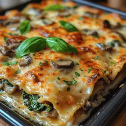 Creamy Mushroom Spinach Lasagna is a delightful and comforting dish that has captivated the hearts and taste buds of many. This recipe is not just about layers of pasta; it’s a harmonious blend of rich flavors, creamy textures, and healthy ingredients that make it a perfect choice for family meals, gatherings, or even a cozy night in. With the earthy taste of mushrooms and the vibrant green of spinach, this lasagna caters to both vegetarian diets and lasagna enthusiasts alike, making it a versatile option for any occasion.
