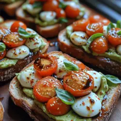 Avocado toast has taken the culinary world by storm, emerging as a beloved staple in contemporary cuisine. This simple yet versatile dish has captivated food enthusiasts across the globe, becoming a canvas for creativity and flavor. Whether enjoyed for breakfast, brunch, or as a light snack, avocado toast offers a perfect combination of taste and nutrition. One delightful variation that stands out in this crowded field is the Caprese avocado toast. By merging the classic Italian Caprese salad ingredients with the creamy goodness of ripe avocado, this recipe not only elevates the traditional toast but also presents a visually striking and healthful option.