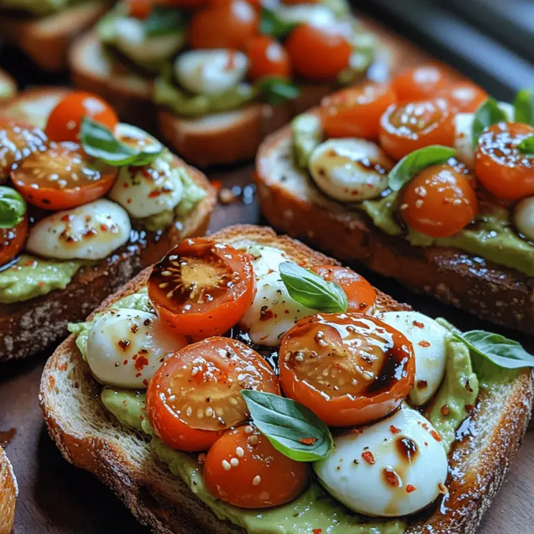 Avocado toast has taken the culinary world by storm, emerging as a beloved staple in contemporary cuisine. This simple yet versatile dish has captivated food enthusiasts across the globe, becoming a canvas for creativity and flavor. Whether enjoyed for breakfast, brunch, or as a light snack, avocado toast offers a perfect combination of taste and nutrition. One delightful variation that stands out in this crowded field is the Caprese avocado toast. By merging the classic Italian Caprese salad ingredients with the creamy goodness of ripe avocado, this recipe not only elevates the traditional toast but also presents a visually striking and healthful option.