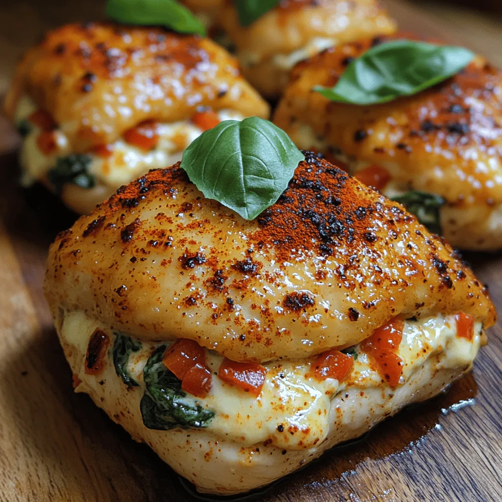 If you are in search of a delightful and nutritious recipe that can elevate both your weeknight dinners and special occasions, look no further than Flavor-Packed Roasted Red Pepper Spinach Mozzarella Stuffed Chicken. This dish is a culinary gem that fuses an array of vibrant flavors and pleasing textures, all encased in juicy chicken breasts. The combination of roasted red peppers, fresh spinach, and creamy mozzarella cheese not only creates a flavor explosion but also offers a feast for the eyes, making it an ideal choice for family meals or entertaining guests.