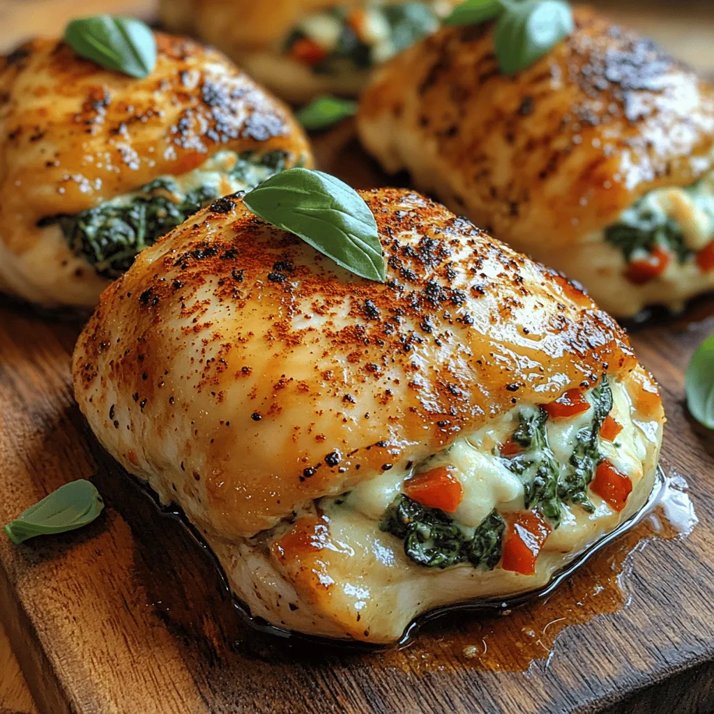 If you are in search of a delightful and nutritious recipe that can elevate both your weeknight dinners and special occasions, look no further than Flavor-Packed Roasted Red Pepper Spinach Mozzarella Stuffed Chicken. This dish is a culinary gem that fuses an array of vibrant flavors and pleasing textures, all encased in juicy chicken breasts. The combination of roasted red peppers, fresh spinach, and creamy mozzarella cheese not only creates a flavor explosion but also offers a feast for the eyes, making it an ideal choice for family meals or entertaining guests.