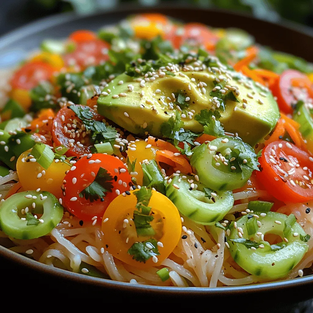 Noodle bowls have a rich culinary history that spans across various cultures, particularly in Asian cuisine. Originating from countries like Japan, China, and Thailand, noodle bowls are celebrated for their versatility and the ability to incorporate a wide variety of ingredients. While traditional noodle dishes often focus on a specific flavor profile—be it savory broth or spicy sauces—the concept of a noodle bowl has evolved to embrace a more vibrant and colorful presentation. The Rainbow Summer Veggie Noodle Bowl is an embodiment of this evolution, marrying the concept of a classic noodle dish with fresh, seasonal vegetables, making it not just a meal but a feast for the eyes.