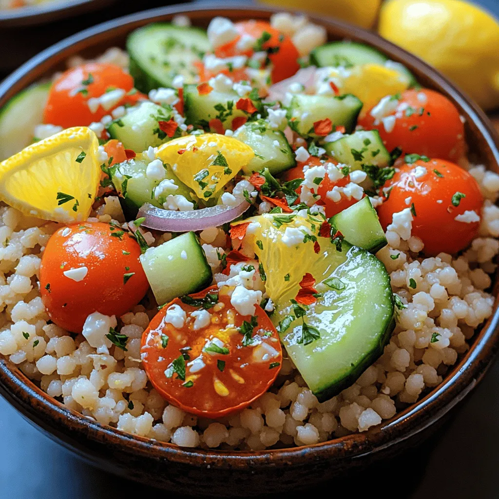 Discover the vibrant and refreshing world of Lemony Herb-Infused Couscous Delight Bowls, a dish that perfectly marries the zesty brightness of lemon with the earthy tones of fresh herbs. This delightful recipe isn't just a simple meal; it represents a harmonious balance of flavors and textures that can elevate any dining experience. With its bright colors and fresh taste, this dish can serve as either a satisfying main course or a flavorful side, making it a versatile addition to your culinary repertoire.