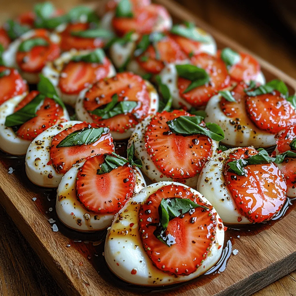 The Balsamic Strawberry Caprese is a delightful twist on the classic Italian Caprese salad, transforming it into a vibrant, refreshing dish that captures the essence of summer in every bite. This salad features a beautiful medley of fresh ingredients, including ripe strawberries, creamy mozzarella, and fragrant basil, all drizzled with a rich balsamic glaze. Whether you're hosting a casual get-together, a formal dinner party, or simply looking for a light lunch, this Caprese variation is sure to impress your guests and satisfy your taste buds.