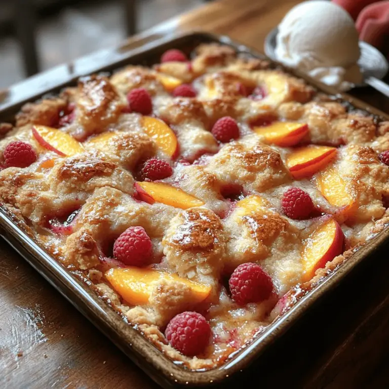 When it comes to dessert, few options can rival the warm, comforting allure of a cobbler. This beloved treat has a special place in the hearts of many, evoking memories of family gatherings, summer picnics, and cozy nights at home. With its tender fruit base topped by a deliciously simple pastry, cobblers are not only delightful to behold but also a joy to eat. The versatility of cobblers allows them to be enjoyed in various forms, from traditional fruit combinations to innovative flavor fusions. One such delightful fusion is the Peachy Raspberry Bliss Cobbler, which marries the sweetness of fresh peaches with the tartness of ripe raspberries for a dessert that is both vibrant and satisfying.