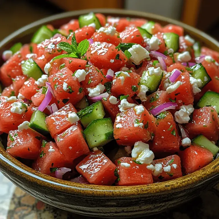 As the warm summer days beckon, the desire for light, refreshing meals becomes paramount. One dish that perfectly encapsulates the essence of summer is the Watermelon Feta Delight. This vibrant salad harmoniously combines the juicy sweetness of ripe watermelon with the creamy, salty notes of feta cheese, creating a flavor profile that is both refreshing and satisfying. Not only is this salad a feast for the eyes with its stunning colors, but it also brings a wealth of nutritional benefits, making it an ideal choice for health-conscious diners.