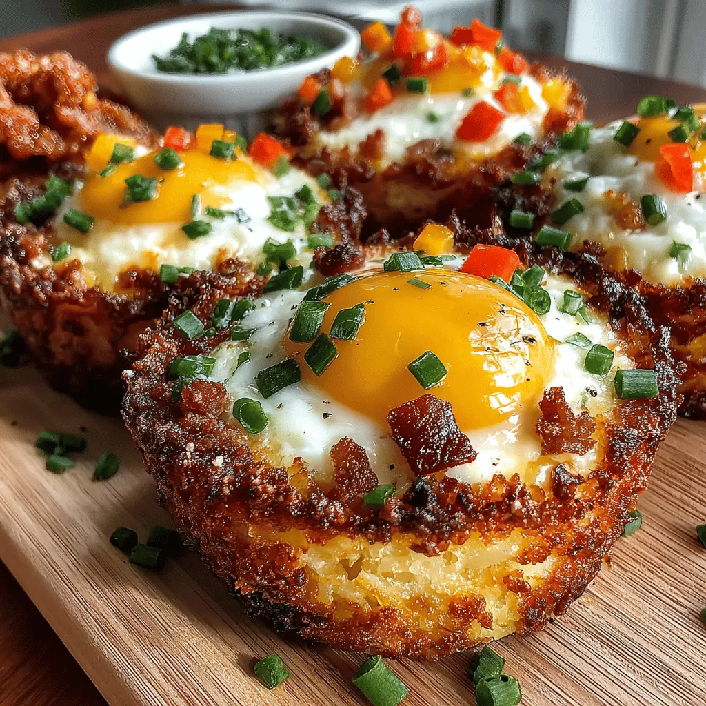 In recent years, breakfast muffins have surged in popularity, transforming from simple baked goods into a versatile meal option that caters to busy lifestyles. One standout recipe in this trend is the Golden Hashbrown Egg and Cheese Cupcakes. This innovative dish combines the beloved flavors of classic breakfast ingredients into a single, portable cupcake format that is both satisfying and convenient. With a delightful mix of crispy hashbrowns, fluffy eggs, and melted cheese, these cupcakes are not just a feast for the taste buds; they also pack a nutritional punch, balancing protein, carbohydrates, and fats to create a well-rounded meal.