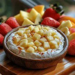 In the world of snacks and appetizers, few dishes can claim the wholesome appeal and versatility of the Fruity Greek Delight Dip. This delightful concoction, primarily based on the creamy goodness of Greek yogurt, not only serves as a delicious treat but also boasts a range of nutritional benefits. Greek yogurt, rich in protein and probiotics, provides a satisfying foundation for this dip, making it a guilt-free indulgence that is both nutritious and flavorful.