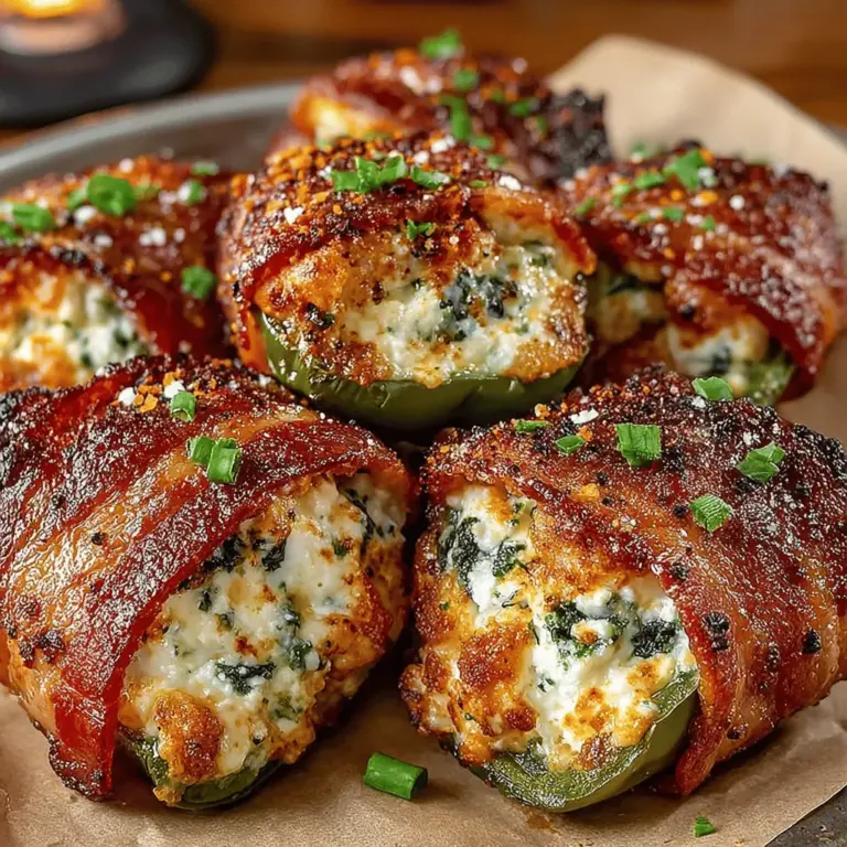 When it comes to appetizers that pack a punch, few dishes can compete with Spicy Bacon-Wrapped Jalapeño Chicken Bites. Combining the savory flavors of bacon and chicken with the spicy kick of jalapeños, this recipe is not just a meal; it's an experience. The crispy exterior, thanks to the bacon, envelops juicy chicken and a creamy filling that tantalizes the taste buds. With each bite, you encounter a delightful explosion of flavors that are both comforting and exciting.