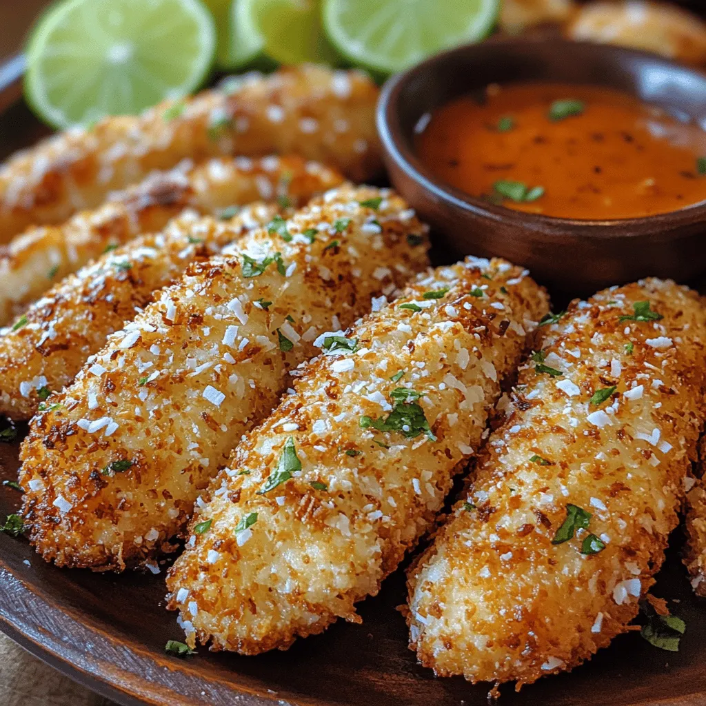 When it comes to comfort food that tantalizes the taste buds, crispy coconut chicken strips stand out as a delightful favorite. This dish wonderfully marries the succulent tenderness of chicken breast with the tropical sweetness of coconut, resulting in a culinary experience that is both satisfying and unique. Whether you're serving them at a family dinner, preparing them for a festive gathering, or simply indulging in a casual snack, these chicken strips are sure to please a crowd. Their crispy exterior, combined with a juicy interior, makes them an irresistible treat for both children and adults alike.