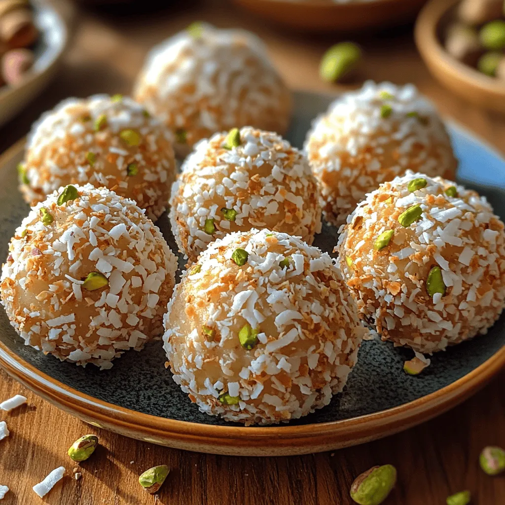 Sweet Pistachio Coconut Balls are a delightful treat that encapsulates the essence of indulgent desserts while being surprisingly easy to make. This no-bake recipe is perfect for those who crave a rich, sweet snack without the need for extensive baking skills or time-consuming processes. The combination of coconut and pistachio not only creates a visually appealing dessert but also offers a unique blend of flavors and textures that can satisfy any sweet tooth.