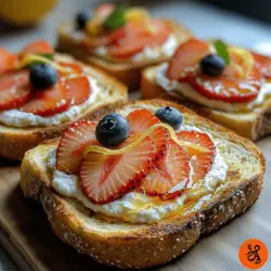Toast is a beloved staple in kitchens around the world, serving as a canvas for a myriad of toppings that cater to diverse tastes and dietary preferences. Whether enjoyed as a quick breakfast, an afternoon snack, or a sophisticated brunch item, toast can transform simple ingredients into a delightful culinary experience. One such creation that embodies the essence of freshness and flavor is Zesty Creamy Lemon Ricotta Toast. This dish perfectly balances the creamy richness of ricotta cheese with the bright, zesty notes of lemon, making it an irresistible option for anyone looking to elevate their toast game.