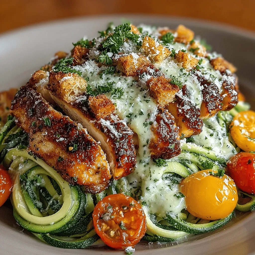 In recent years, salads have surged in popularity within modern cuisine, transforming from simple side dishes into vibrant, nutrient-rich meals that can be enjoyed at any time of day. They have become staples in the diets of health-conscious individuals seeking flavorful yet wholesome options. Among the myriad of salad creations, the Zesty Zucchini Noodle Chicken Caesar Salad stands out as a refreshing and healthful twist on the beloved classic Caesar salad. This innovative dish combines the rich flavors of traditional Caesar ingredients with the lightness of spiralized zucchini, making it an excellent choice for those looking to maintain a balanced diet without sacrificing taste.
