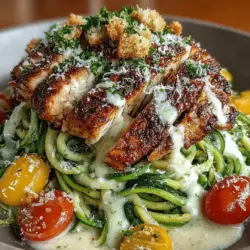 In recent years, salads have surged in popularity within modern cuisine, transforming from simple side dishes into vibrant, nutrient-rich meals that can be enjoyed at any time of day. They have become staples in the diets of health-conscious individuals seeking flavorful yet wholesome options. Among the myriad of salad creations, the Zesty Zucchini Noodle Chicken Caesar Salad stands out as a refreshing and healthful twist on the beloved classic Caesar salad. This innovative dish combines the rich flavors of traditional Caesar ingredients with the lightness of spiralized zucchini, making it an excellent choice for those looking to maintain a balanced diet without sacrificing taste.