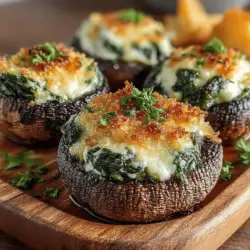 To create the perfect filling for your Savory Spinach Parmesan Stuffed Mushrooms, achieving a smooth and creamy consistency is crucial. Start by finely chopping your spinach and any additional herbs you choose to include. This will ensure that every bite is packed with flavor and that the filling adheres well to the mushroom caps.