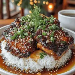 If you’re in search of a satisfying weeknight meal that is both delicious and easy to prepare, look no further than Sticky Garlic Soy Chicken with Sesame Rice. This dish strikes a perfect balance between savory and sweet, featuring tender chicken thighs marinated in a rich blend of soy sauce, garlic, honey, and a hint of ginger. The result is a mouthwatering entrée that is complemented beautifully by fluffy sesame rice, making it a complete meal that pleases the palate and nourishes the body.