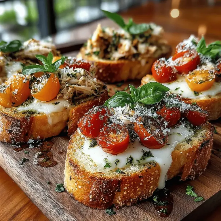 When it comes to easy yet delicious meals, Pesto Chicken and Tomato Toast Melts stand out as a delightful option that marries convenience with flavor. This dish features tender chicken enveloped in aromatic basil pesto, complemented by ripe cherry tomatoes and a generous layer of melted cheese, all atop a perfectly toasted slice of crusty bread. Whether you're looking for a quick lunch, a satisfying dinner, or a crowd-pleasing appetizer for your next gathering, these toast melts deliver in both taste and presentation.