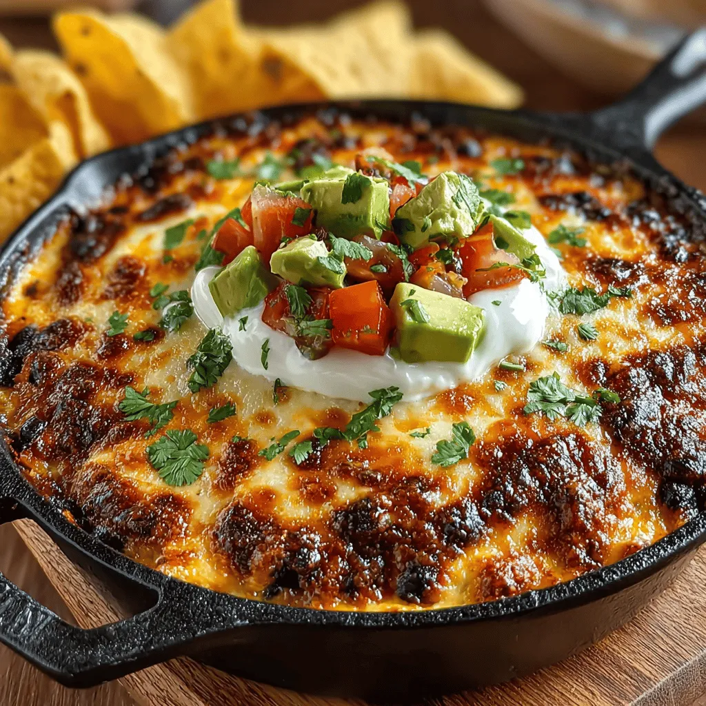 In the world of comfort food, few dishes can rival the delight of a cheesy dip that tantalizes the taste buds while inviting good company and conversation. The Cheesy Black Bean & Avocado Queso Skillet stands out as a standout creation that effortlessly merges wholesome ingredients with rich, savory flavors. This dish is not only a feast for the eyes with its vibrant colors but also a culinary experience that pleases the palate. Perfectly suited for a variety of occasions—whether you're hosting a lively gathering or seeking a cozy snack for a quiet night in—this queso skillet is bound to impress.