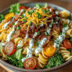 To create a delicious BLT Pasta Salad Delight, the first step is cooking the pasta to perfection. The choice of pasta is crucial; typically, rotini or fusilli works well because their spiral shapes help hold onto the dressing and other ingredients. Here are some tips for boiling pasta to achieve the perfect al dente texture:
