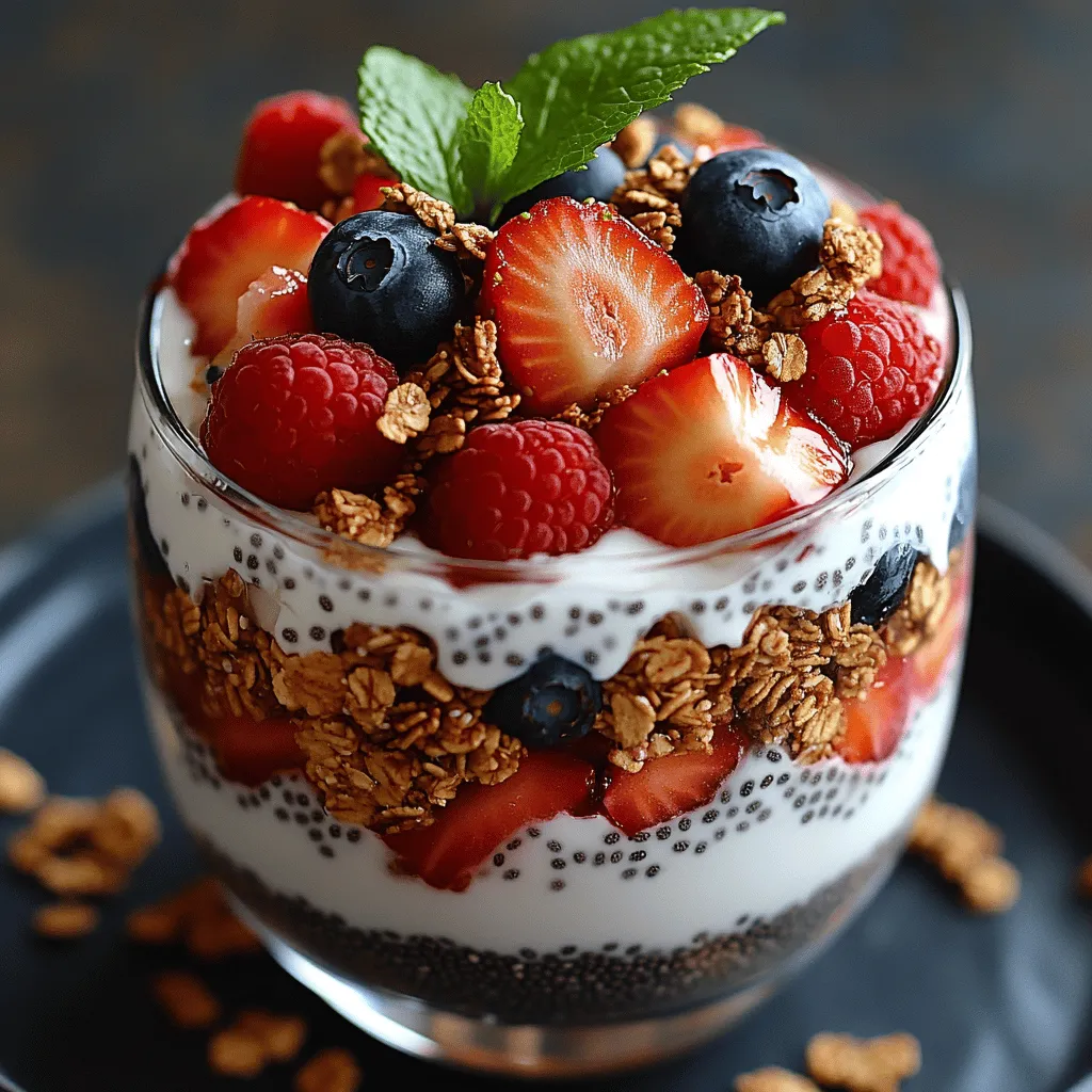 If you're searching for a nutritious and visually stunning treat, look no further than Berry Bliss Chia Yogurt Cups. This delightful recipe marries the creamy texture of Greek yogurt with the health-boosting properties of chia seeds, all while showcasing the vibrant flavors of mixed berries. Whether you're enjoying them for breakfast, as a mid-afternoon snack, or a light dessert, these yogurt cups are not only quick and easy to prepare but also provide a satisfying way to indulge your sweet tooth without compromising on health.