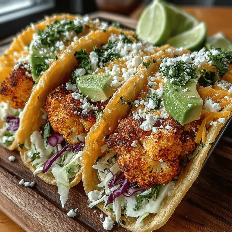Tacos are a beloved staple in many cuisines around the world, celebrated for their versatility and ability to cater to a wide range of tastes and dietary preferences. From traditional meat fillings to innovative plant-based options, tacos can satisfy anyone's cravings. Today, we're diving into a delightful twist on this classic dish: Golden Roasted Cauliflower Tacos. This recipe is not just a feast for the taste buds; it also champions the use of cauliflower, a powerhouse vegetable that is quickly gaining popularity among health-conscious eaters and food enthusiasts alike.