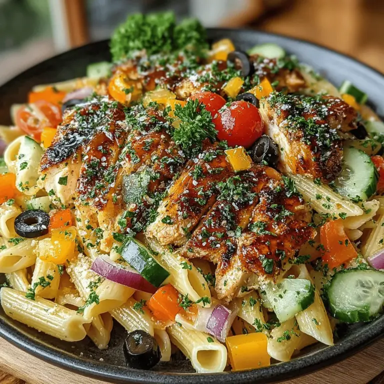 Cold pasta salads are a delightful and refreshing option, especially during warmer months. One of the standout recipes in this category is the Refreshing Cold Chicken Pasta with Lemon Vinaigrette. This dish is not just easy to prepare but also packed with flavor and nutrients, making it an ideal choice for a variety of occasions. Combining tender pasta, succulent chicken, and a vibrant mix of fresh vegetables, all tied together with a zesty lemon vinaigrette, this dish offers a perfect balance of taste and texture. Whether you're hosting a picnic, planning a family gathering, or simply looking for a quick lunch, this recipe is sure to satisfy your cravings and impress your guests.