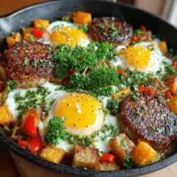 Embrace the warmth of a delightful breakfast with our Maple Sausage Sweet Potato Breakfast Skillet. This hearty dish is not only packed with flavor but is also a wonderful combination of sweet and savory elements. Featuring the natural sweetness of sweet potatoes and the rich, comforting taste of maple sausage, this skillet dish is perfect for busy mornings or leisurely brunches alike.