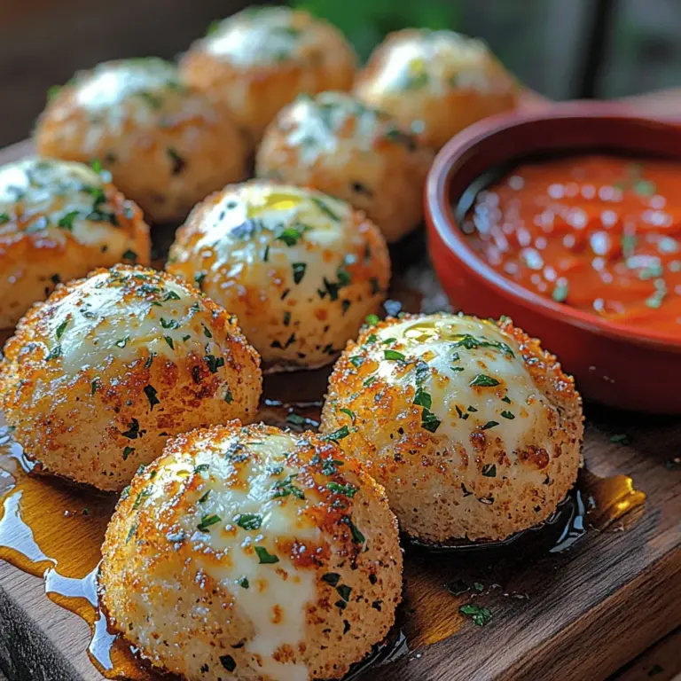 Crispy Mozzarella Stuffed Bites are more than just a snack; they are a delightful culinary experience that brings together the rich creaminess of mozzarella cheese and the satisfying crunch of a perfectly fried exterior. These bites are an excellent choice for a variety of occasions—be it a lively party, a cozy family gathering, or a solo movie night. Their simple yet effective flavor profile makes them universally appealing, ensuring that they will be a hit with both kids and adults alike.