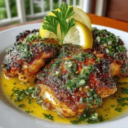 Golden Chicken Thighs with Lemon Butter Sauce is a delightful dish that masterfully combines savory and citrus flavors, creating an unforgettable culinary experience. The rich, buttery sauce, infused with the bright notes of lemon and aromatic herbs, elevates succulent chicken thighs to new heights. This dish is not only appealing to the palate but also visually striking, making it an ideal centerpiece for family dinners or special occasions.