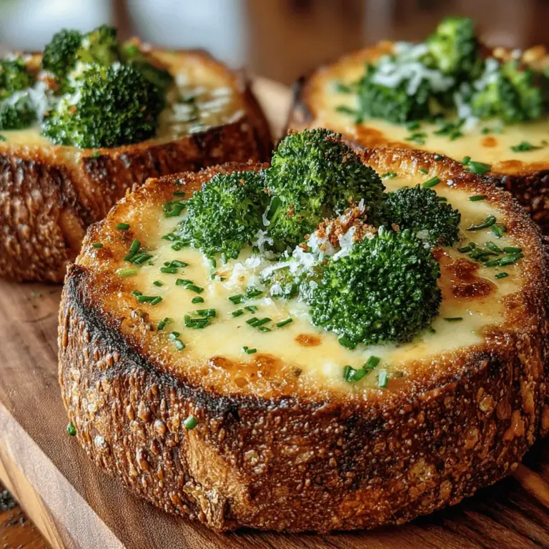 When it comes to comfort food, few dishes can rival the warmth and heartiness of a creamy soup served in a freshly baked bread bowl. Cheesy Broccoli Bliss in Bread Bowls not only embodies the essence of comfort food but also showcases a delightful fusion of flavors that tantalize the taste buds. Picture this: a rich, velvety broccoli cheese soup, brimming with fresh vegetables and enveloped in a warm, crusty bread bowl. This dish is not just a meal; it’s an experience that invites you to savor each bite while enjoying the satisfying crunch of the bread and the creamy goodness of the soup.