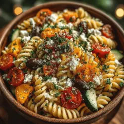 The Mediterranean Bliss Cold Pasta Salad is a vibrant and refreshing dish that encapsulates the essence of Mediterranean cuisine. Known for its fresh ingredients and bold flavors, this salad is a delightful choice for warm-weather gatherings, picnics, or even a light weeknight dinner. Imagine a bowl filled with colorful vegetables, tangy feta cheese, and a zesty dressing that all come together to create a culinary experience that is both satisfying and nourishing.