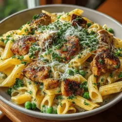 If you're in search of a comforting meal that strikes the perfect balance between wholesome and indulgent, look no further than Creamy Chicken & Pea Pasta Delight. This dish is a culinary embrace, ideal for busy families or anyone who yearns for a delicious homemade dinner without spending hours in the kitchen. With its rich, creamy texture and the delightful combination of tender chicken and sweet peas, this recipe offers a satisfying experience that appeals to both the palate and the heart.