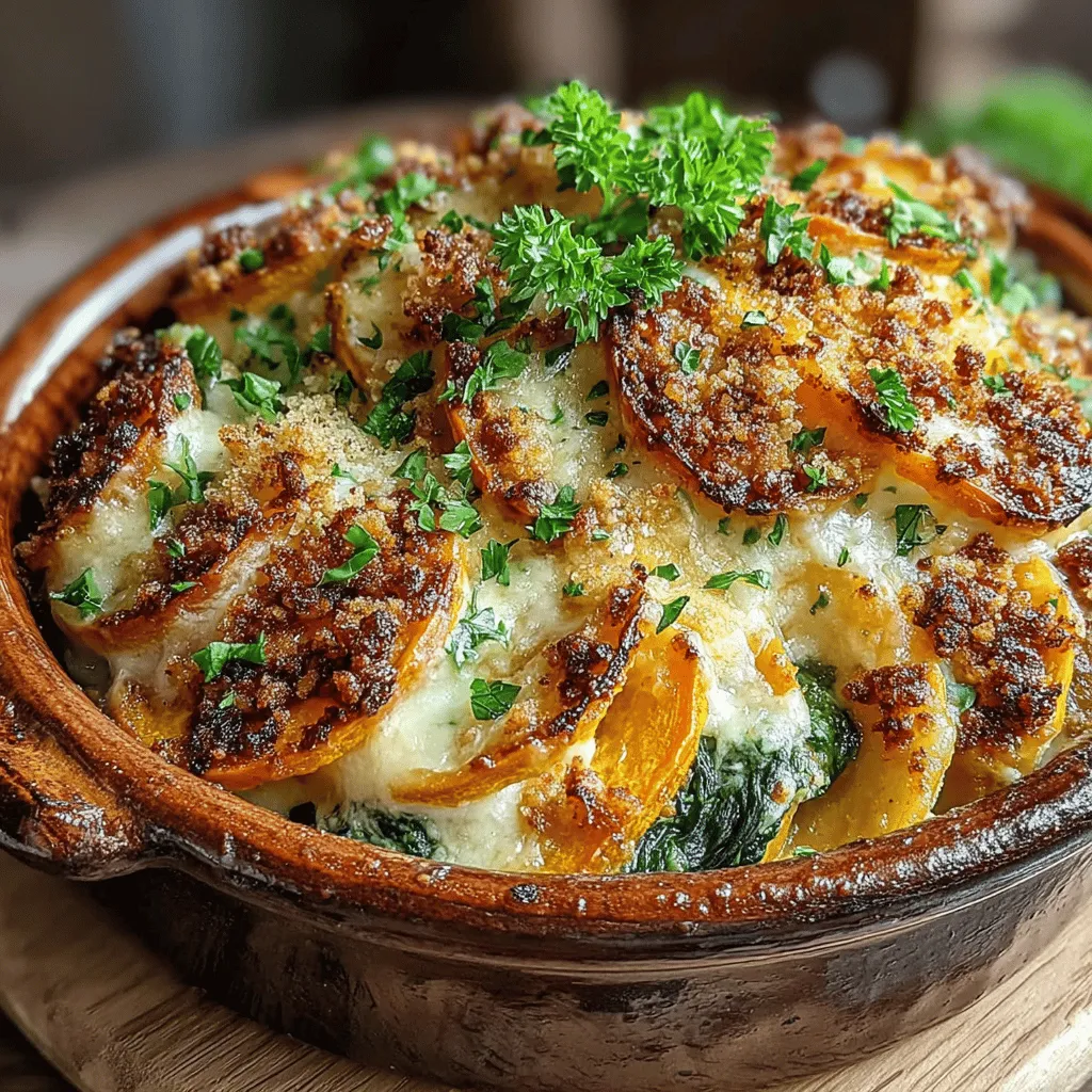 One of the most critical steps in creating a delicious butternut squash and spinach gratin is preheating your oven. Preheating ensures that your dish cooks evenly and achieves that perfect texture. When you place your gratin into a hot oven, the cooking process begins immediately, allowing for a consistent temperature throughout the cooking time. This is particularly important for a gratin, where you want the butternut squash to become tender while the cheese bubbles deliciously on top.