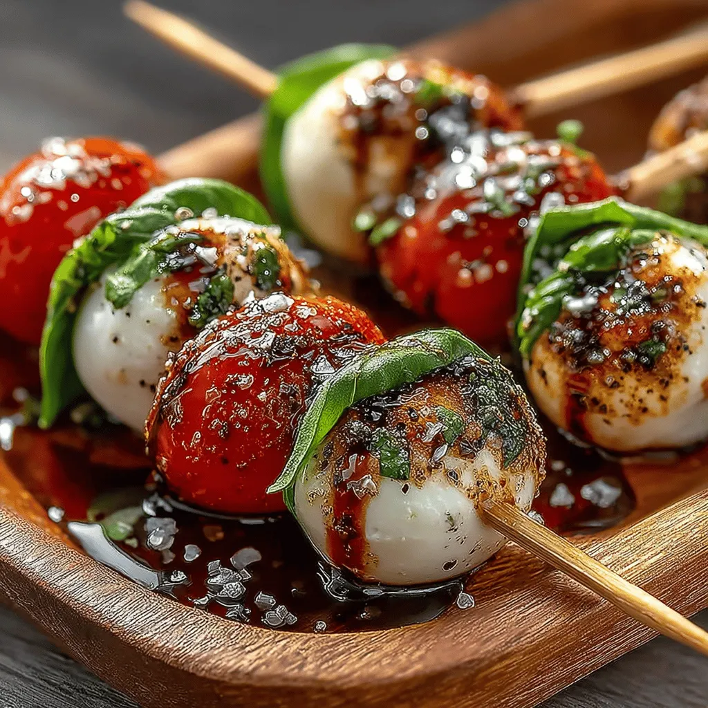 Mini Caprese salad skewers are a perfect blend of vibrant flavors and beautiful presentation, making them an ideal appetizer for any gathering or celebration. This refreshing dish combines the freshness of cherry tomatoes, the creaminess of mozzarella, and the aromatic touch of basil, all drizzled with balsamic glaze and extra virgin olive oil. The charm of these skewers lies not only in their taste but also in their ease of preparation and stunning visual appeal, making them a favorite among hosts and guests alike.