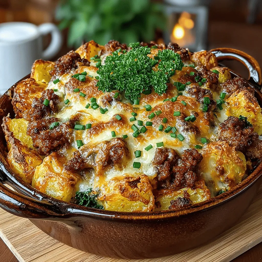 As the leaves begin to turn and the air becomes crisp, the charm of autumn invites us to embrace cozy mornings filled with hearty breakfasts. One dish that perfectly encapsulates the essence of this season is the Cheesy Fall Breakfast Potato Bake. This comforting recipe not only warms the body but also delights the senses with its rich combination of flavors and textures. Imagine perfectly roasted potatoes mingled with savory breakfast sausage, fresh greens, and a gooey blend of cheeses, all baked to perfection. It’s the kind of dish that beckons you to linger at the breakfast table, savoring each bite as the warmth of the oven fills your kitchen.