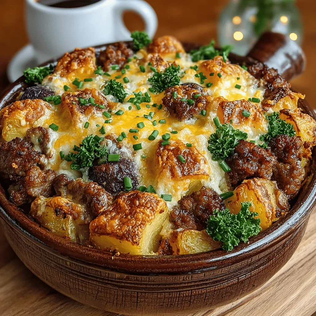 As the leaves begin to turn and the air becomes crisp, the charm of autumn invites us to embrace cozy mornings filled with hearty breakfasts. One dish that perfectly encapsulates the essence of this season is the Cheesy Fall Breakfast Potato Bake. This comforting recipe not only warms the body but also delights the senses with its rich combination of flavors and textures. Imagine perfectly roasted potatoes mingled with savory breakfast sausage, fresh greens, and a gooey blend of cheeses, all baked to perfection. It’s the kind of dish that beckons you to linger at the breakfast table, savoring each bite as the warmth of the oven fills your kitchen.