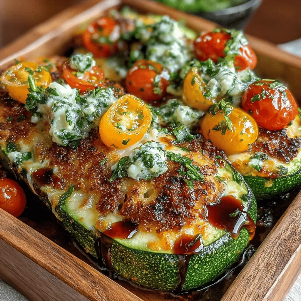 Mozzarella Basil Stuffed Zucchini Boats are a delightful culinary creation that perfectly encapsulates the essence of summer dining. This dish showcases vibrant zucchinis filled with a rich blend of fresh mozzarella, aromatic basil, and juicy tomatoes, making it both a feast for the eyes and the palate. Not only is this recipe delicious, but it also embodies a healthy approach to eating, providing a perfect balance of flavors and nutrients. Whether served as an appetizer at a backyard barbecue, a side dish accompanying grilled meats, or even as a light main course, these zucchini boats are versatile enough to suit any occasion.