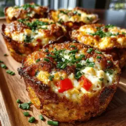 Start your day on a delicious note with Mini Tater Tot Breakfast Nests, a creative and delightful spin on traditional breakfast fare. This innovative dish artfully combines crispy tater tots, fluffy eggs, and a vibrant medley of vegetables, resulting in a visually appealing and hearty meal that is sure to impress. Whether you're hosting a brunch gathering or simply looking to treat your family to a special breakfast, these nests are perfect for any occasion. Not only do they look stunning on the plate, but they are also packed with flavors that promise to leave everyone craving more.