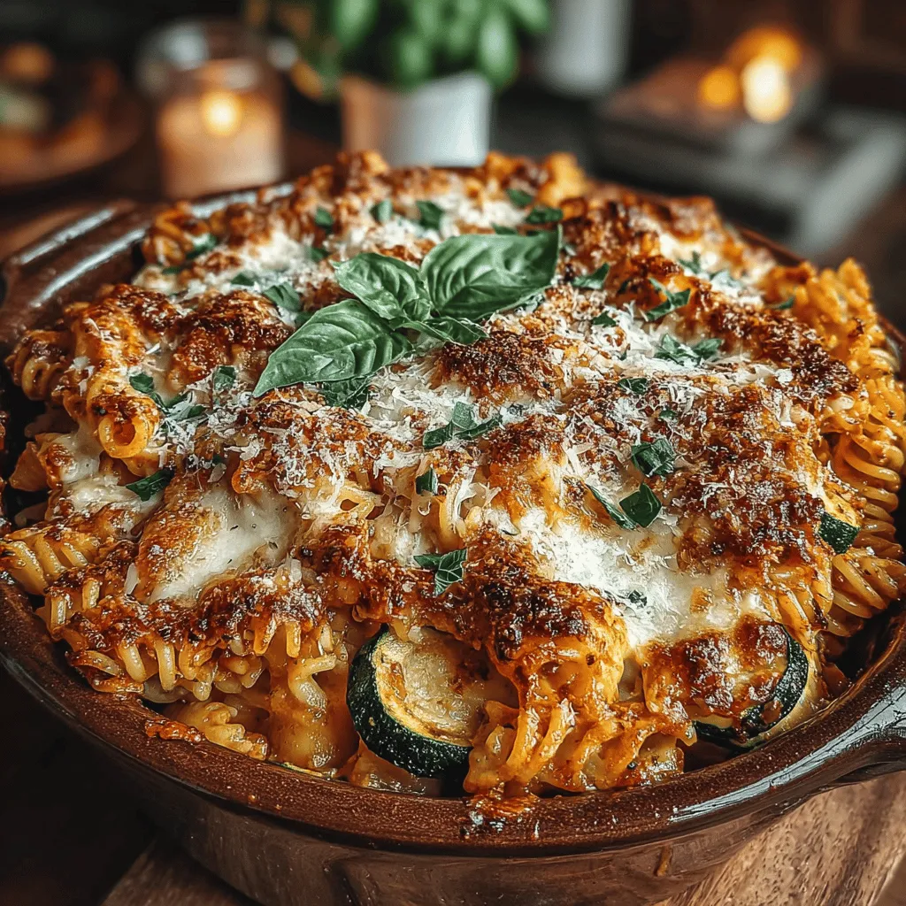Zucchini Delight Pasta Bake is a mouthwatering dish that combines the wholesome goodness of pasta with the fresh, vibrant flavors of zucchini and a medley of cheeses. This recipe stands out not only for its delicious taste but also for its health-conscious ingredients, making it an ideal choice for families looking to enjoy a satisfying meal without compromising on nutrition. Whether you're feeding picky eaters or catering to a health-conscious crowd, this pasta bake is sure to please.