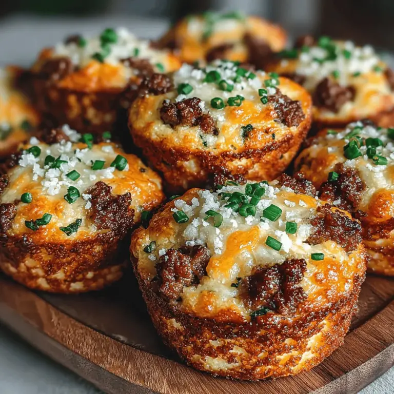 Start your day on a delicious note with Savory Mini Breakfast Sausage Corn Muffins. This delightful recipe is a beautiful fusion of flavors, perfectly combining the heartiness of breakfast sausage with the subtle sweetness of cornmeal. These muffins provide a unique twist on traditional breakfast fare, making them an excellent choice for busy mornings or as a crowd-pleasing appetizer for brunch gatherings. Not only are they easy to prepare, but they also cater to both novice cooks and seasoned chefs alike.