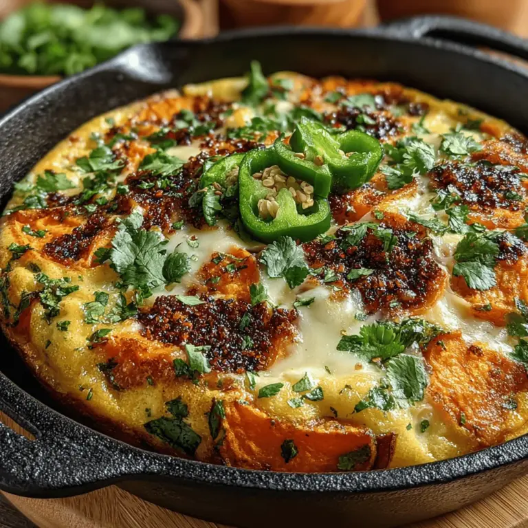 When it comes to creating a dish that tantalizes the taste buds and satisfies the belly, understanding the balance of flavors and textures is paramount. The Spicy Green Chili Sweet Potato Frittata stands out as a culinary masterpiece that encapsulates this principle beautifully. This vibrant dish marries the natural sweetness of tender sweet potatoes with the fiery kick of fresh green chilies, all enveloped in a rich mixture of eggs and cheese. Not only is it an easy recipe to whip up, but it is also brimming with nutrition, making it an ideal option for breakfast, brunch, or even a light dinner.