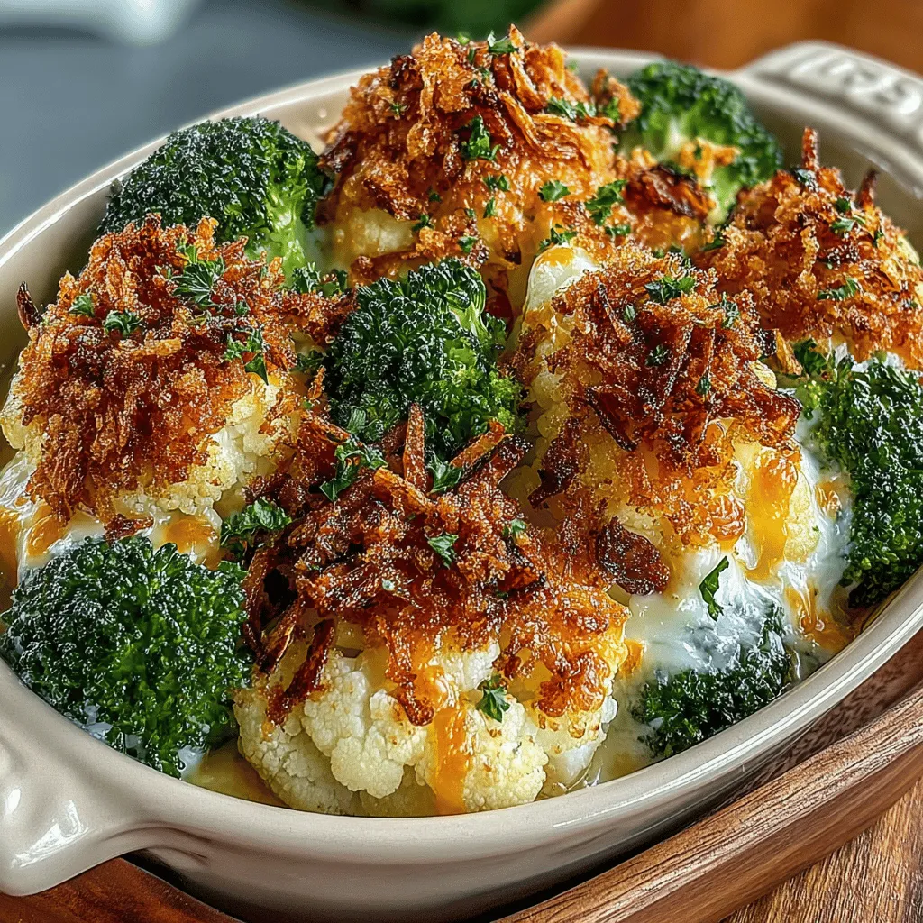Once your vegetables are blanched to perfection, it’s time to take the next step in bringing your Cheesy Cauliflower Broccoli Bake together. This is where the magic happens, and the dish transforms into a creamy, cheesy delight.