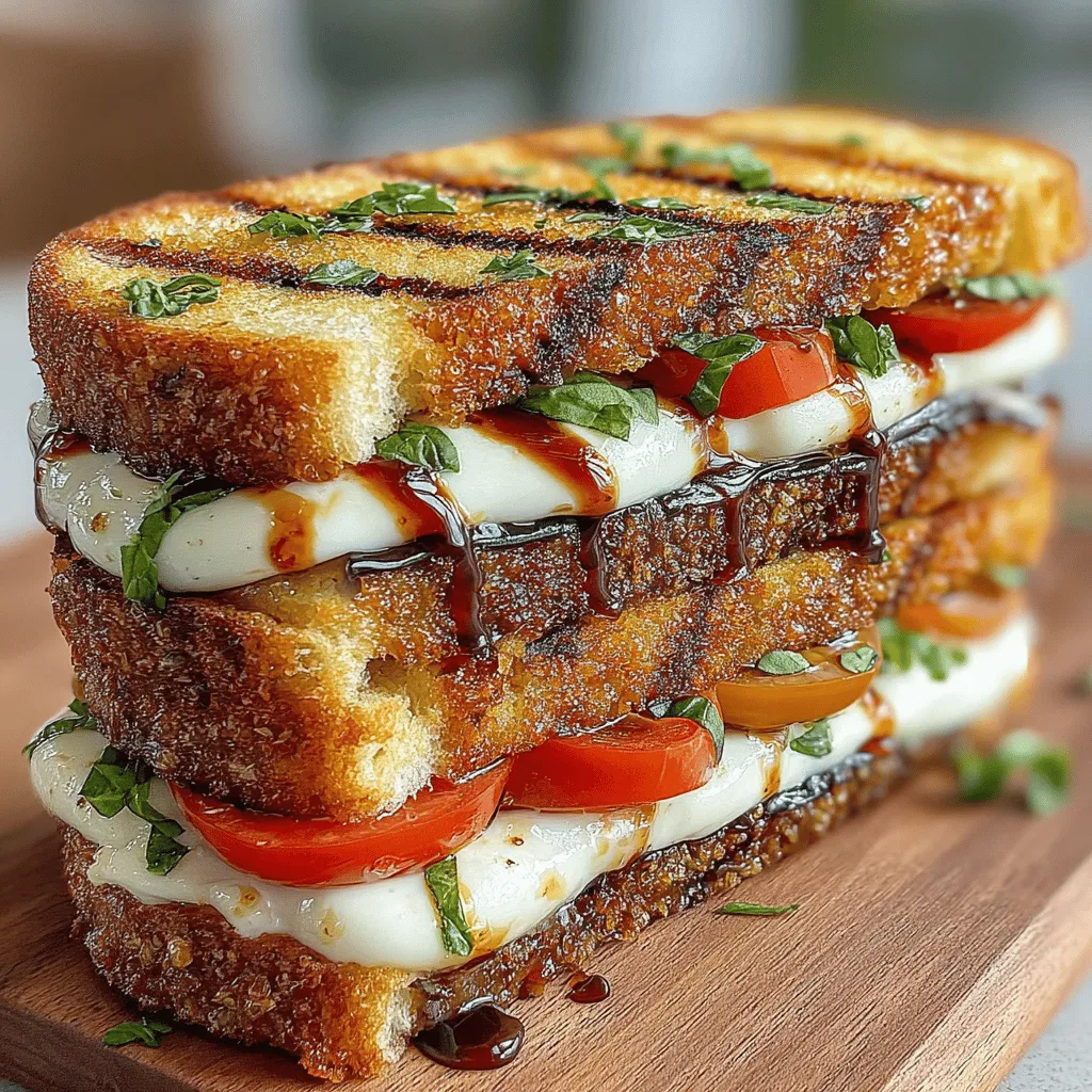 The Eggplant Caprese Grilled Sandwich is a scrumptious and health-conscious option that perfectly balances flavor and nutrition, making it an excellent choice for lunch or dinner. This delightful sandwich brings together the rich, smoky flavor of grilled eggplant, the creamy texture of fresh mozzarella, and the vibrant aroma of basil. Each bite is a harmonious blend of tastes and textures that not only satisfies your hunger but also delights your palate. This recipe is particularly appealing to vegetarians and anyone seeking a lighter meal without sacrificing flavor.