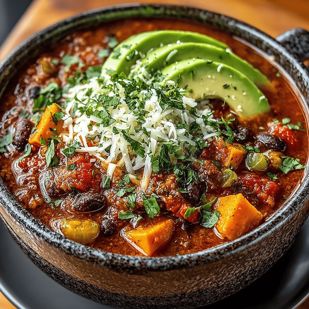As the seasons change and the temperatures drop, there's nothing quite like a warm, hearty bowl of chili to bring comfort and satisfaction. Sweet Potato Bliss Chili is a delightful fusion of flavors and textures that encapsulates the essence of cozy meals. This dish harmoniously blends the earthy sweetness of sweet potatoes with a medley of robust beans, vibrant spices, and a variety of fresh vegetables. Each spoonful offers not only warmth but also a nourishing experience that can be enjoyed any time of the year—whether during a chilly winter evening or as a centerpiece at summer gatherings with family and friends.