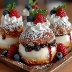 Preheating your oven is a crucial step in baking, especially for our Frozen Yogurt Berry Cheesecake Donuts. The right temperature ensures that your donuts rise properly and achieve a light and fluffy texture. Set your oven to 350°F (175°C) and allow it to preheat fully before you put your donuts in. This will help create an even baking environment, which is essential for achieving that perfect golden-brown finish. Don’t skip this step; an adequately heated oven sets the stage for baking success!