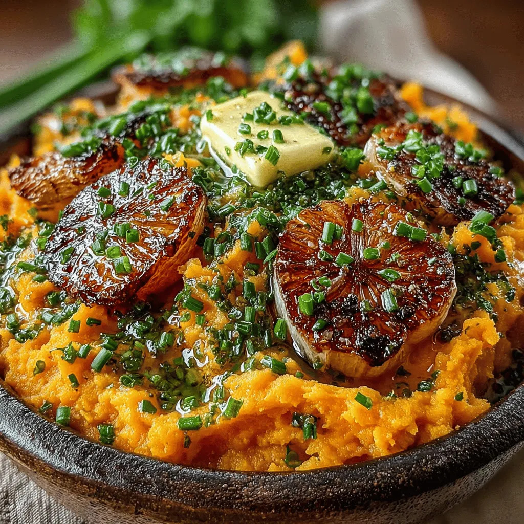 Roasted Garlic Sweet Potato Mash is a delectable and nutritious side dish that elevates the humble mashed potato to new heights. By incorporating the natural sweetness of sweet potatoes and the rich, aromatic flavor of roasted garlic, this recipe creates a delightful combination that complements a wide range of main courses. Whether it’s served during a festive holiday feast or as a comforting side for a weeknight dinner, this mash is sure to impress both guests and family members alike.